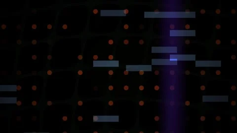 Abstract Digital Glitch Background with Moving Data Blocks and Cybernetic I.. Stock Footage 340495077