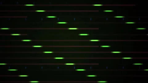 Abstract Digital Glitch Background with Moving Green Light Streaks and Data.. Stock Footage 340495420
