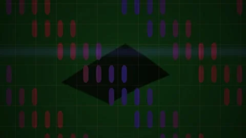 Abstract Digital Glitch Background with Pulsing Geometric Shapes and Data N.. Stock Footage 340495715