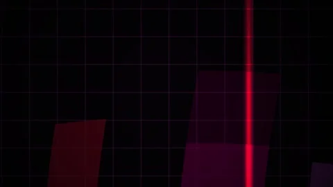 Abstract Digital Glitch Background with Pulsing Red Light and Geometric Shape Stock Footage 340495925