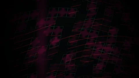 Abstract Digital Glitch Background with Pulsing Geometric Red Patterns. Stock Footage 341779914