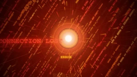 Abstract Digital Glitch Background with Red Data Stream and System Error Stock Footage 343155282