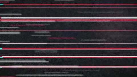 Abstract digital glitch background with red and white data lines on dark Stock Footage 345751902