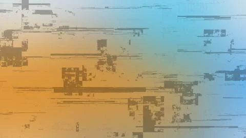 Abstract digital glitch background with soft blue and warm amber color grad.. Stockillustratie