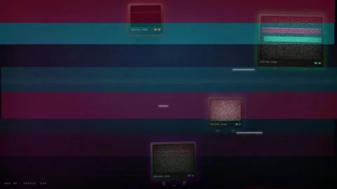 Abstract Digital Glitch Background with Static Noise Screens and Colorful Color Stock Footage 345760972