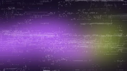 Abstract digital glitch background with vibrant purple and yellow gradient .. Illustration