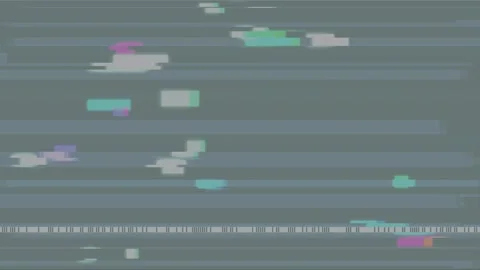 Abstract digital glitch display features flickering neon green and pink pix.. Stock Footage 346757437