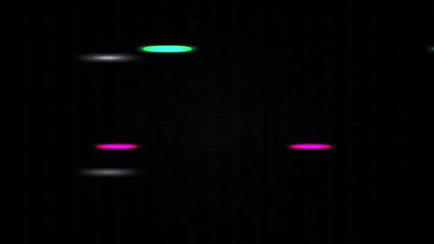 Abstract Digital Glitch Effect Background with Glowing Neon Shapes. Stock Footage 334444089