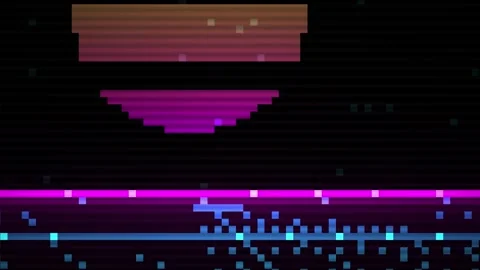 Abstract Digital Glitch Effect Background with Neon Lines. Stock Footage 334444472