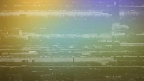 Abstract digital glitch effect background featuring vibrant yellow and purp.. Stock Illustration