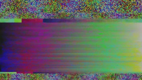 Abstract Digital Glitch Effect with Colorful Static Noise and Distorted Signal Stock Footage 345754901