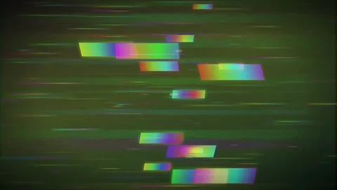 Abstract digital glitch effect with colorful distorted pixels and static noise Stockbeeldmateriaal 346202620