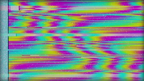 Abstract digital glitch effect features vibrant magenta and cyan crt scanli.. Stock Footage 346759098