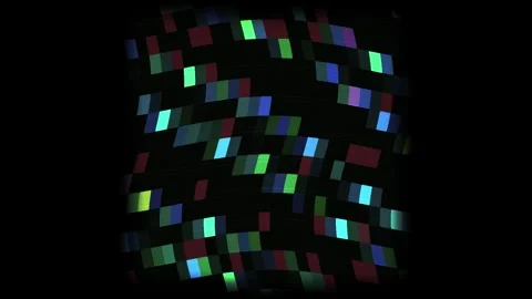 Abstract Digital Glitch Effect with Flickering Colorful Geometric Rectangle.. 動画素材 340496826