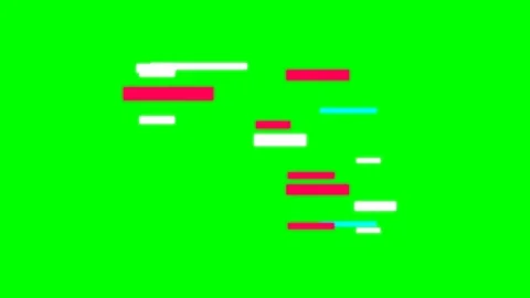 Abstract digital glitch effect with floating colorful bars on green screen Stock-Footage 341839240