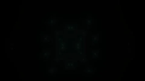 Abstract Digital Glitch Effect with Glowing Geometric Patterns and Dark Bac.. Stock Footage 341780094