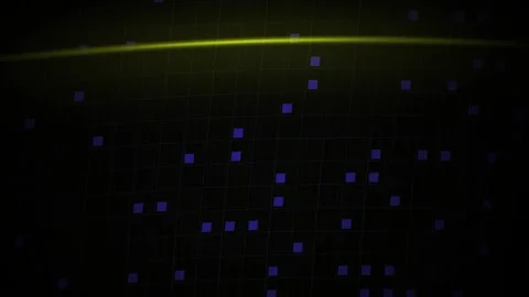 Abstract Digital Glitch Effect with Glowing Yellow Light Streak and Particles Stock Footage 341780134