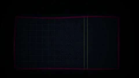 Abstract Digital Glitch Effect with Pulsing Red Neon Frame and Dark Backgroun Stock Footage 341780192