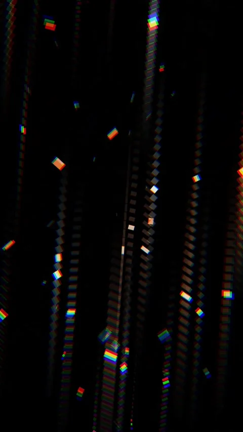 Abstract Digital Glitch Matrix Rainbow Particles Background Stockbeeldmateriaal 338394971