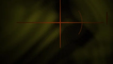 Abstract Digital Glitch Overlay with Red Crosshair Target Effect. Stock Footage 341780276