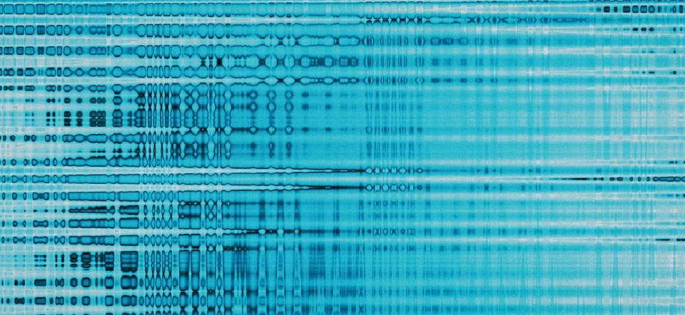 Abstract digital glitch texture with horizontal blue light lines and pixela.. Stock Illustration