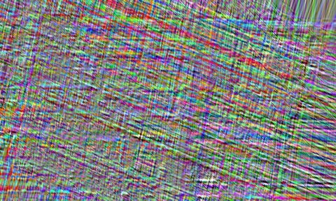 Abstract digital glitch texture with vibrant multicolored diagonal lines an.. Stockillustratie