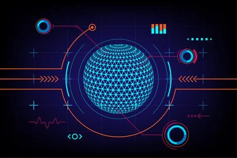 Abstract digital global world technology communication dashboard design Stock Illustration