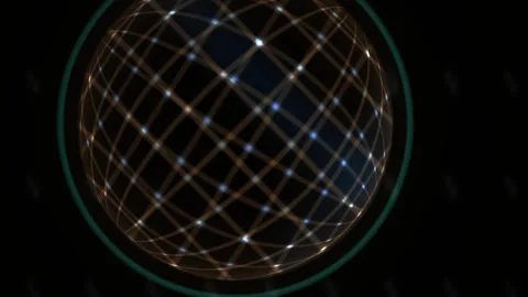 Abstract Digital Globe Animation with Glowing Network Nodes and Interconnec.. Stock Footage 341780428