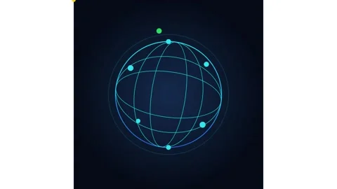 Abstract digital globe animation with rotating data nodes and connectivity lines Stock Footage 338188951