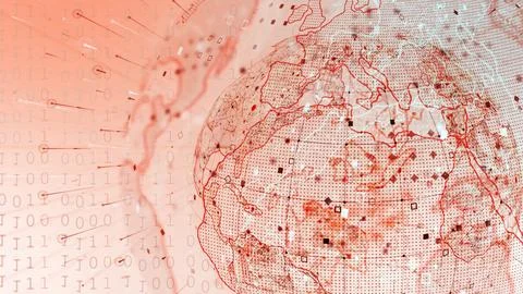 Abstract Digital Globe with Binary Code Illustrazione stock