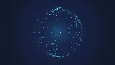 Abstract digital globe composed of network lines and glowing data nodes ani.. 库存影片 340971154