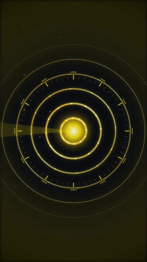 Abstract digital globe data visualization with glowing concentric circles t.. Video stock 344953209
