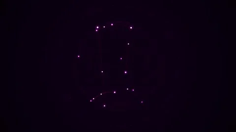 Abstract digital globe HUD rotating with glowing purple nodes on dark futur.. Stock Footage 345127474