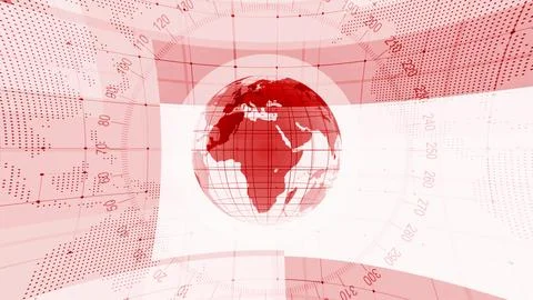 Abstract Digital Globe with Red Grid Design Stock Illustration