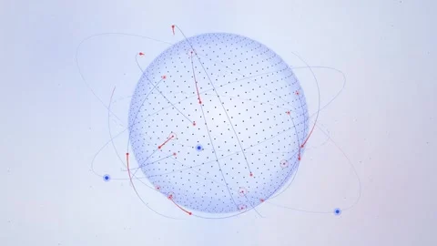 Abstract digital globe representation with interconnected data points and o.. Stock Footage 346723628