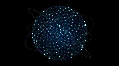 Abstract digital globe representing global connectivity and complex network.. Stock-Footage 345603655
