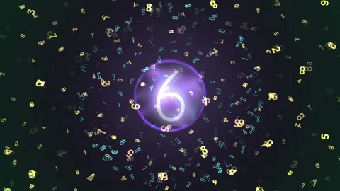 Abstract Digital Glowing Countdown in Swirling Numeric Particle Vortex Stock Footage 330933115