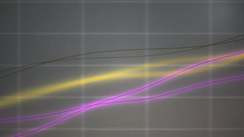 Abstract digital glowing lines moving on grid background financial graph vi.. Stock Footage 346326370