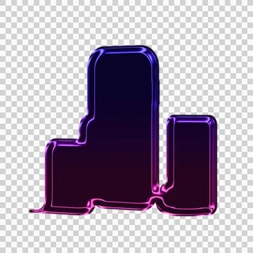 Abstract digital with glowing purple lines forming a cube and flowing shapes on 스톡 일러스트