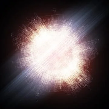 Abstract digital glowing spheric object, 3d art Stockillustratie