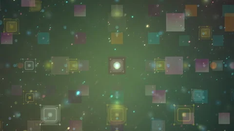 Abstract Digital Glowing Squares and Colorful Backgrounds Stockbeeldmateriaal 301073055
