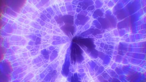 Abstract digital glowing vibrant purple light frame vortex creating a tunne.. Stock Illustration