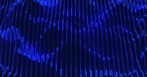 Abstract digital glowing waves from dots and lines of neon particles Stock Footage 246867638