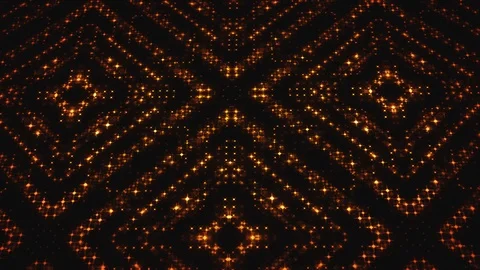 Abstract Digital Gold Led Lights Technology Animation Video stock 124595517