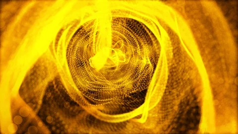 Abstract digital gold particles wave flow background Stock Footage 86729072