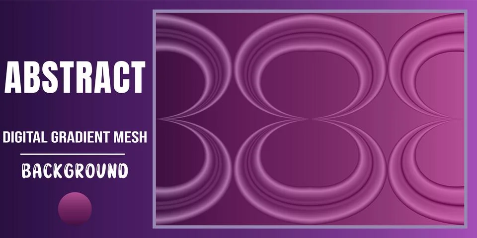 Abstract digital gradient mesh background with purple circular shapes Stock Illustration