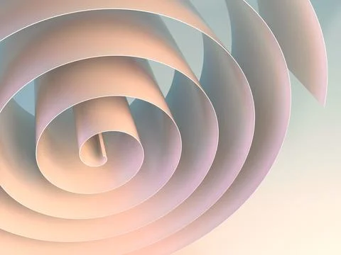 Abstract digital graphic background with 3d spiral object Stock Illustration