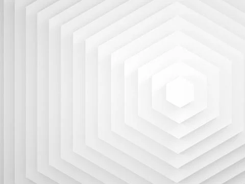 Abstract digital graphic background, white hexagons pattern. 3d Stock Illustration
