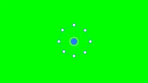 Abstract digital graphic showing a central blue circle with connected nodes Stock Footage 341839885