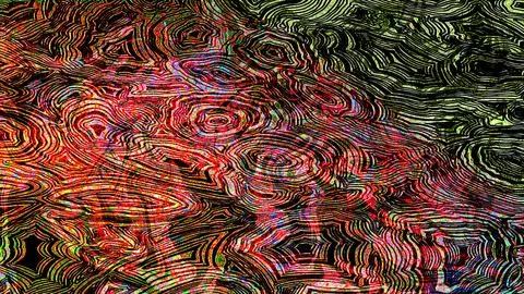 Abstract digital graphic texture featuring vibrant concentric waves of red Stock Illustration